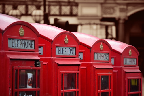 image of telephone booths to represent how to contact home organizer Lisa Holtby